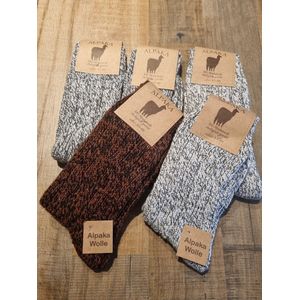 6 Paar - Alpaca Wollen Sokken - Maat 43-46 - Wandelsokken - Vrijetijdsokken - Werksokken