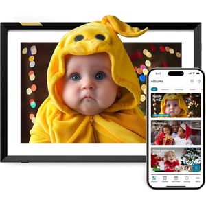 Digitale fotolijst met touchscreen 10,1 inch en Wi-Fi - Deel foto's via e-mail of app