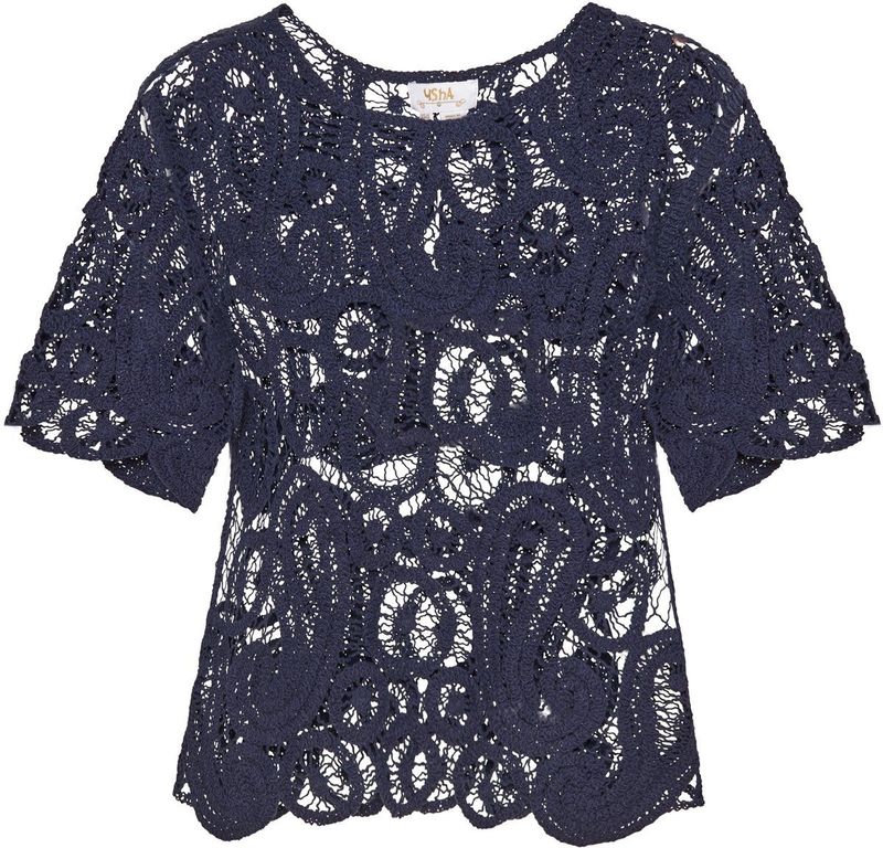 usha - Fashion Look Collection - Blouse - Ajourpatroon - Korte Mouwen