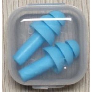 Oordoppen - Earplugs - Gehoorbescherning - Siliconen - Slapen - Reizen - Herbruikbaar - 2 stuks - Licht Blauw