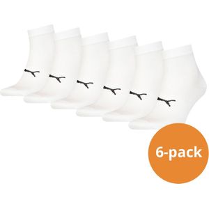 Puma - Sport Quartersokken Light - Wit - 6-pack