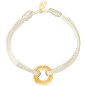 Satijnen armband - verstelbaar - love live - circle - goud - offwhite