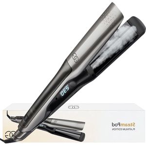 Stoom Stijltang en Krultang - stoomstijltang Pro Platinum Edition - 10 Temperatuurinstellingen - Brede Platen