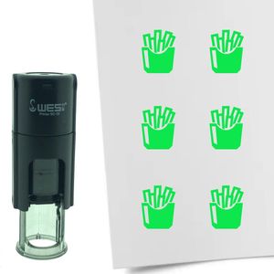CombiCraft Stempel Frites of Patat 10mm rond - groene inkt