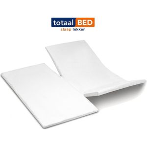 Molton hoeslaken - 160x200cm - Wit - voor topmatras & matras - Dubbele split