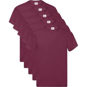 Fruit of the Loom T-shirts Original 5 st M katoen bordeauxrood