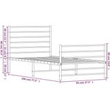 VidaXL Bedframe Metaal Wit 90x190 cm - Hoofd- en Voeteneinde