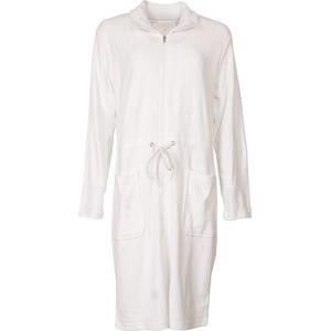 Tenderness Dames Badjas - Kamerjas - Badstof - Rits - Wit - Maat S