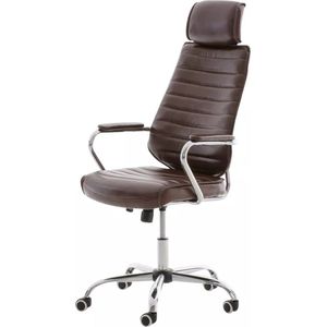 In And OutdoorMatch Premium Bureaustoel Isacco Markus - 100% polyurethaan - Bruin - Op wielen - Ergonomische bureaustoel - Voor volwassenen - In hoogte verstelbaar