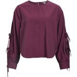 Object - Objkenny Re O-neck Tie Top - Blouse - Mauve Wine