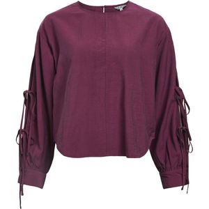 Object - Objkenny Re O-neck Tie Top - Blouse - Mauve Wine