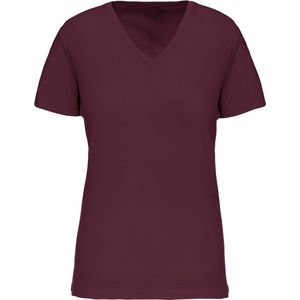 Kariban Dames-t-shirt BIO150 IC V-hals K3029IC - Wine - 3XL