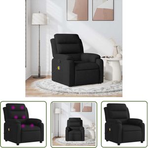 vidaXL Relaxstoel - Massagestoel - Massagestoel verstelbaar stof zwart - Lounge Stoel - Ergonomische Stoel - Elektrische Massage