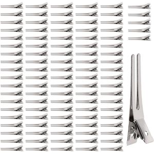 TRANKIELO® – Professionele Haarspelden Clips – 100 stuks – Zilver – Metaal – Dubbele Prong Pin – Voor Stylisten en Kappers