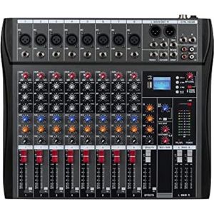 Mengpaneel dj - Mengpaneel mixer - Mengpaneel met versterker - Mengpaneel bluetooth - 8-kanaal - 4,57kg