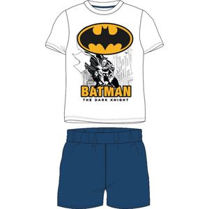 Batman shortama/pyjama the dark knight katoen wit/blauw maat 128