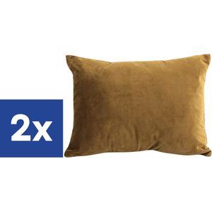 Kussen Carola Rechthoek Bruin - 30 cm x 40 cm - 2 stuks