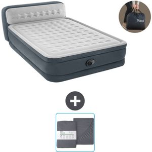 Intex Luchtbed - 2-Persoons - 152 x 236 x 86 cm - Grijs - Inclusief pomp en Hoeslaken