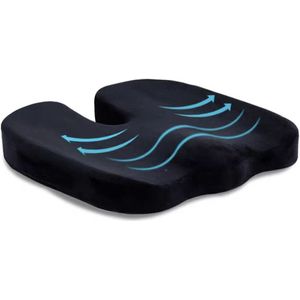 Premium Ergonomisch Stuitkussen - Donut - Wig - Orthopedisch - Zit - Memory Foam - Traagschuim - Aambeien - Revalidatie - Auto - Kantoor - Onderweg