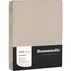 Bonnanotte - Double Jersey - Hoeslaken - Kiezel - 120/140 x 200/210/220 cm