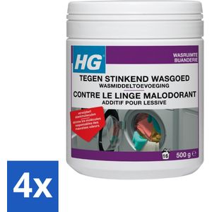 HG - Wasruimte - Tegen Stinkend Wasgoed - Wasmiddeltoevoeging - 500 g - Voordeelverpakking - 4 stuks