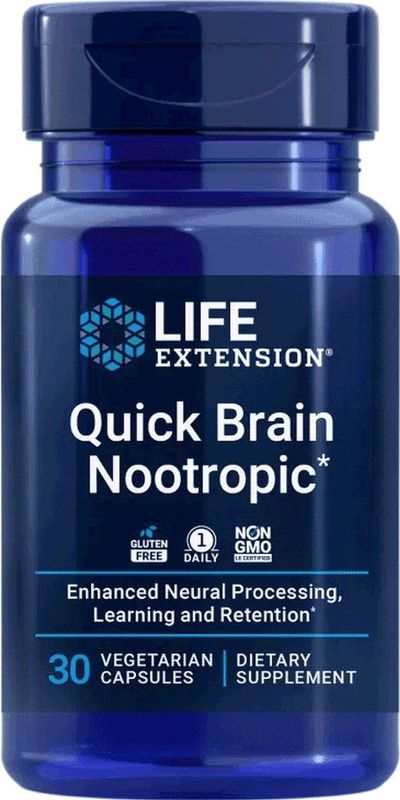Life Extension - Quick Brain Nootropic - 30 Capsules - Voedingssupplementen