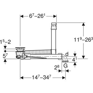 Geberit Wastafelafvoer Clou Hendel Plugdeksel: D=32Mm Gl-Chroom