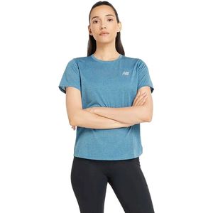 New Balance Athletics T-shirt Met Korte Mouwen Blauw S Vrouw
