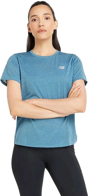 New Balance Athletics T-shirt Met Korte Mouwen Blauw S Vrouw