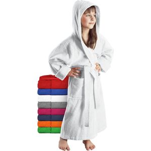 Inovra ® Warme en Zachte Kinderbadjas met Capuchon, 100% Katoen, Oeko-Tex Gecertificeerd, Diverse Kleuren Verkrijgbaar