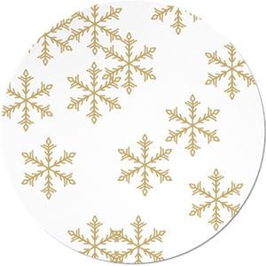 Kerst Sluitsticker Groot – IJs Kristal - Sneeuwvlok | Wit – Goud glans | Kerstbomen | Christmas – Kerstkaart – Kerstpakket | Bedankje - Envelop - Sluitzegel| Chique | Envelop stickers | Cadeau - Gift - Cadeauzakje - Traktatie | Chique inpakken