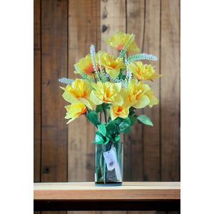 Kunst narcissen boeket 18 bloemen - 53 cm (zonder vaas)