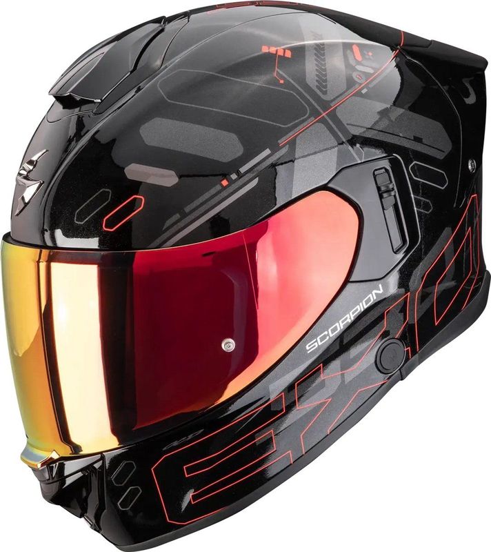 Scorpion EXO-530 Fond Metal Black Red - Integraalhelm - Maat XS - Motorhelm - ECE 22-06 gekeurd