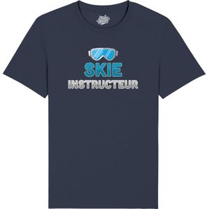 Ski Instructeur - Grappige Apres Ski Wintersport Kleding - Mannen / Vrouwen / Unisex - Foute Ski en Snowboard Vakantie Outfit Cadeau - Unisex T-Shirt - Navy Blauw - Maat 3XL