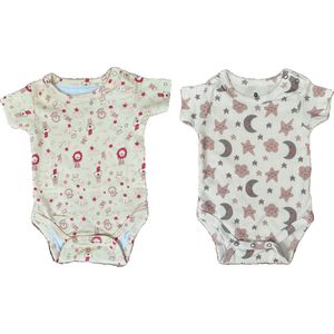 Embrator Baby Rompers 2-stuks overall print maat 3-6 maanden
