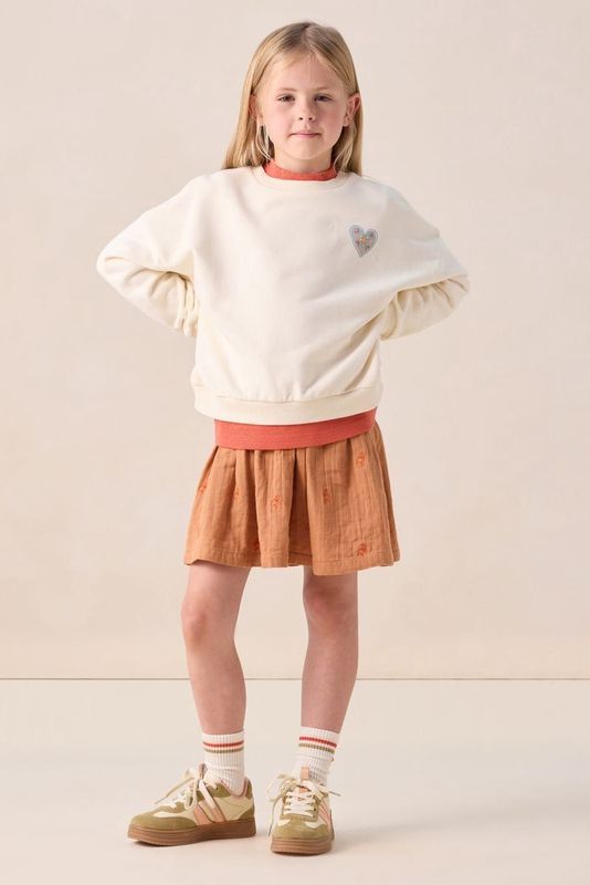 Sissy-Boy - A-lijn Rok - Lichtbruin - Korte Lengte - Flamingo Borduursels