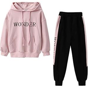Meisjes Trainingspak - 2-delig Joggingpak voor Sport en Vrijetijd, Outfitset met Strepen en Design