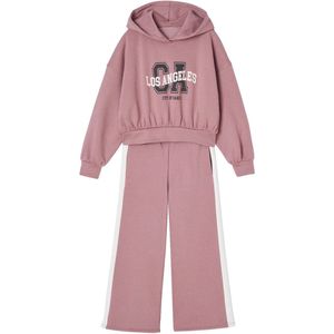 Set - Oudroze - Sportieve Sweater met Capuchon en Wijde Joggingbroek voor Meisjes
