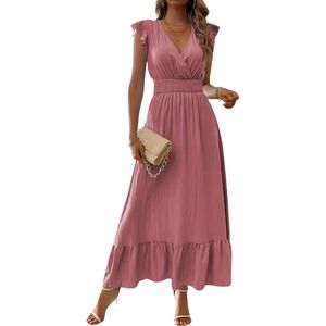 Bovista Zomerjurk Dames - Zomerjurken - Volwassen - Jurk - Ibiza Stijl - Sundress - Roze - Maat M