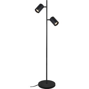 Vloerlamp Megano 2L Zwart - hoogte 150cm - excl. 2x GU10 lichtbron - IP20 > vloerlamp zwart | leeslamp zwart | staande lamp zwart | designlamp zwart | lamp modern zwart | lamp design zwart
