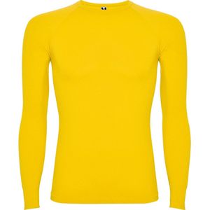 3 Pack Geel thermisch sportshirt met raglanmouwen naadloos model Prime maat M-L