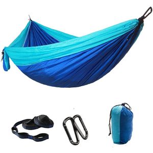 Kampeerhangmat - Reishangmat met banden - 1 stuk - Draagbare, ademende hangmat - Geschikt voor tuin, buiten, backpacken, reizen - Buitenhangmat met parachutestof - Enkel, dubbel, kamperen, fietsen, binnen, vrijetijdshangmat - 300 x 200 cm