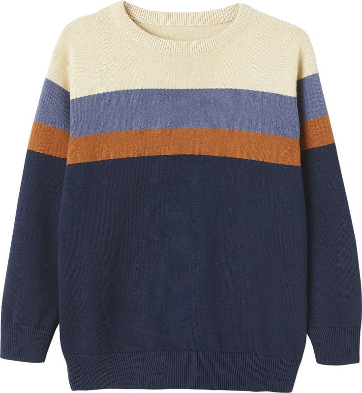 Vertbaudet - Trui - Fijn Gebreide Stof - Brede Strepen - Jongens