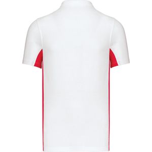 Heren 'Two-Tone' Polo Kariban Collectie maat XL Wit/Rood
