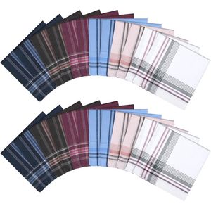 Stoffen zakdoeken voor heren 24 stuks - Katoen herenzakdoeken 36 x 36 cm