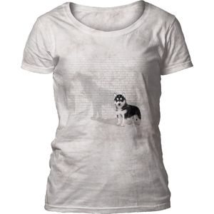 Ladies T-shirt Shadow of Greatness Dog White XL