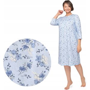 Martel- Bogna nachthemd - lange mouwen- 100% katoen - blauw M