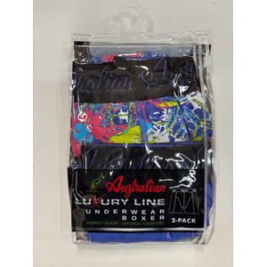 2 stuks Australian Boxershort- Blauw Geel -S