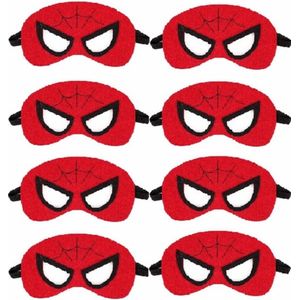 Superheld SPIDER maskers - Spin - Spider - Set van 8 stuks - Van hoogwaardig vilt - Superhelden kinderfeest