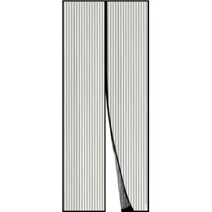 Magnetisch hor deurgordijn - Zwart - Hor tegen insecten - 90 x 200 cm - Vliegengordijn - Vliegengaas met klittenband montage - Hordeur zonder boren - Sterke magneten - Eenvoudige installatie - Horgordijn - Horren voor deur - Zelfklevend